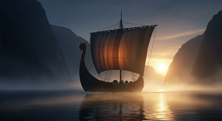 Les bateaux vikings de guerre et de commerce