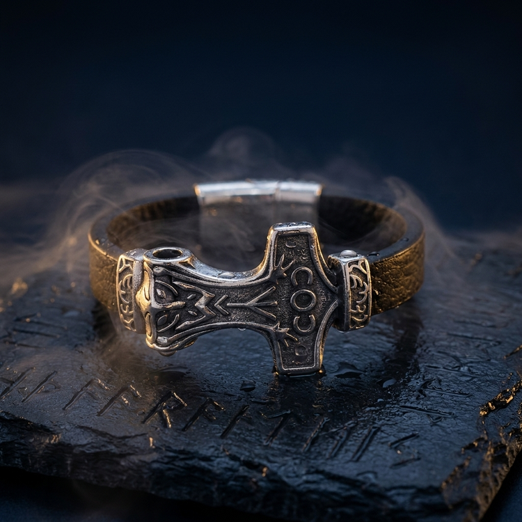Bracelet Viking Rune Nordique en contexte nordique
