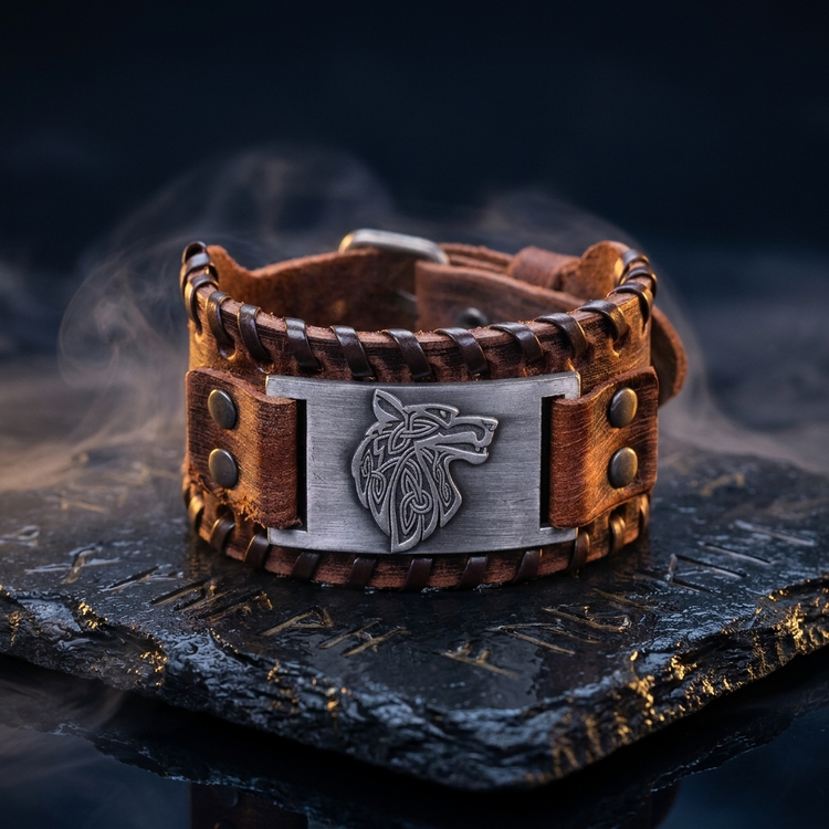 Bracelet Amulette Fenrir en contexte nordique