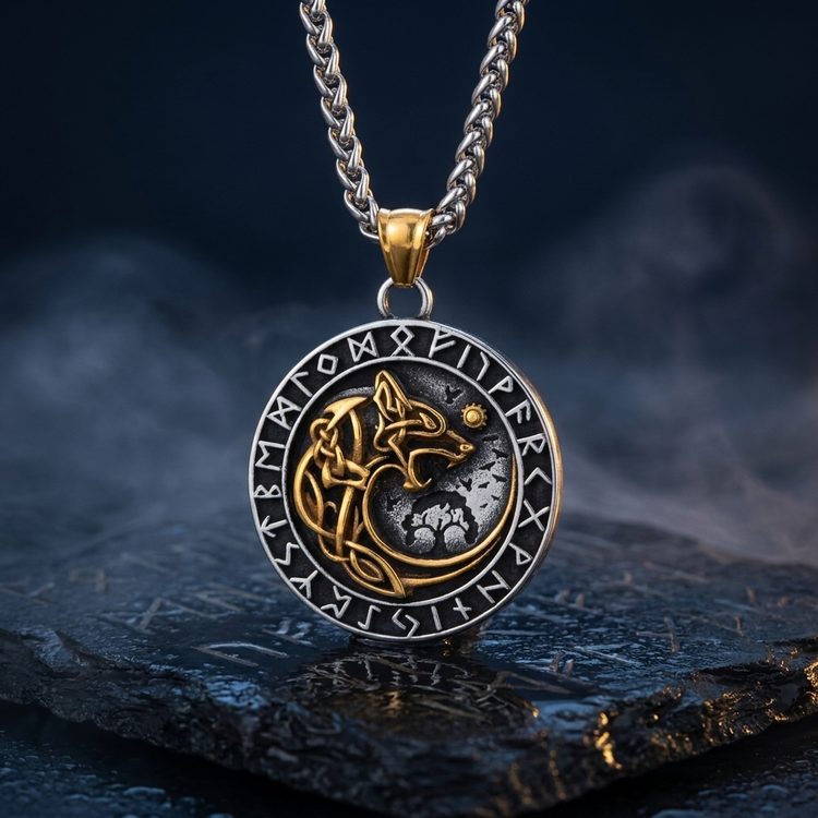 Collier Fenrir Rune en contexte nordique