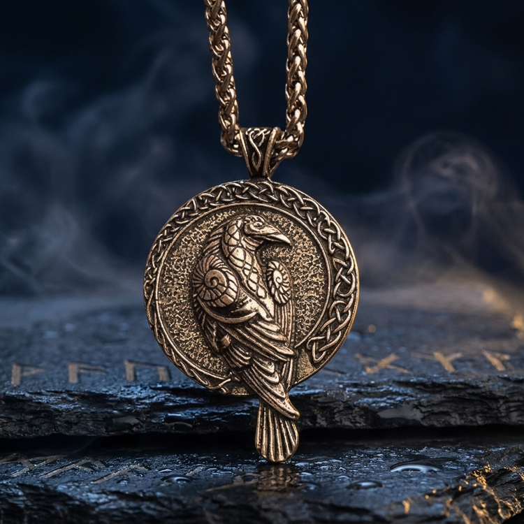 Collier Corbeau d'Odin en contexte nordique