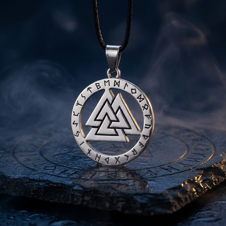 Collier Viking Valknut en contexte nordique