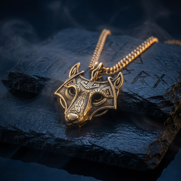 Collier Loup Viking Fenrir en contexte nordique