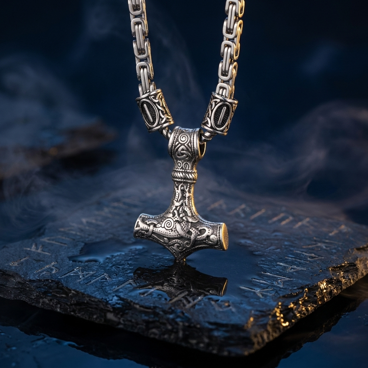 Chaîne Viking Mjöllnir en contexte nordique