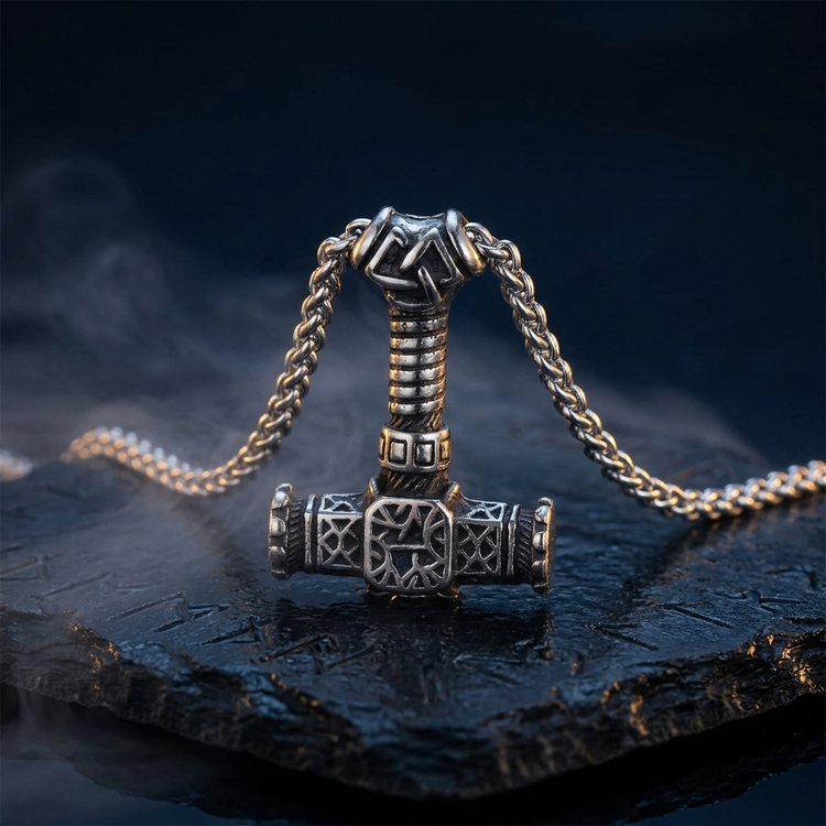 Pendentif Noeud du Marteau de Thor en contexte nordique