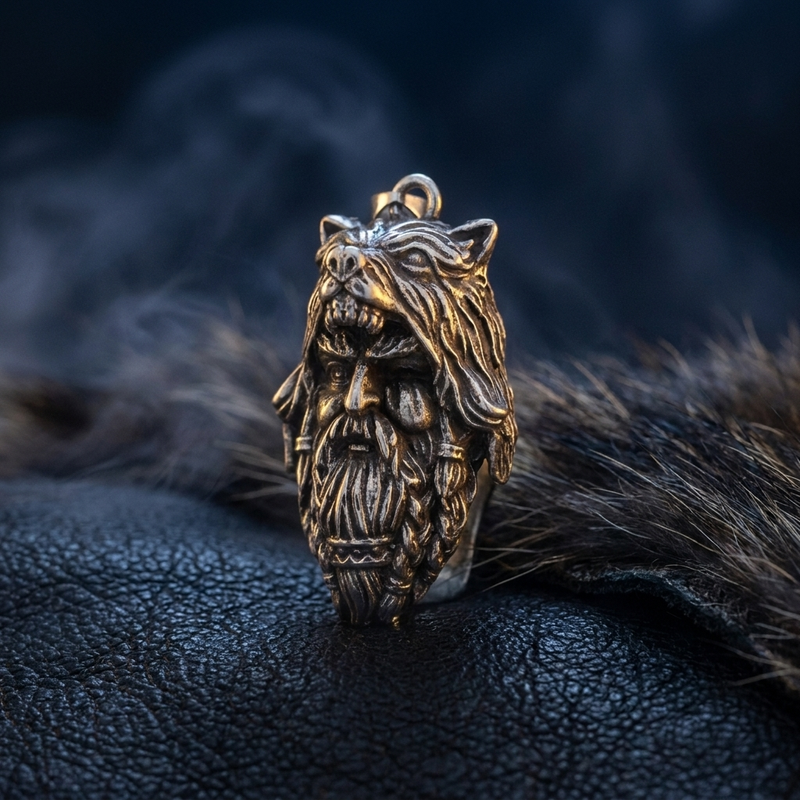 Pendentif Roi Odin en contexte nordique angle vue alternative