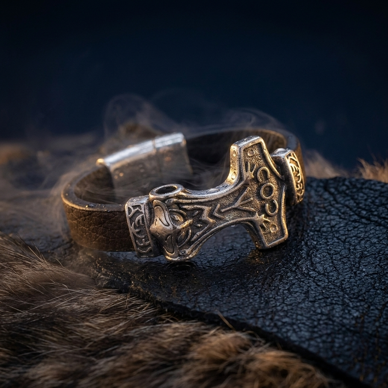 Bracelet Viking Rune Nordique en contexte nordique angle vue alternative