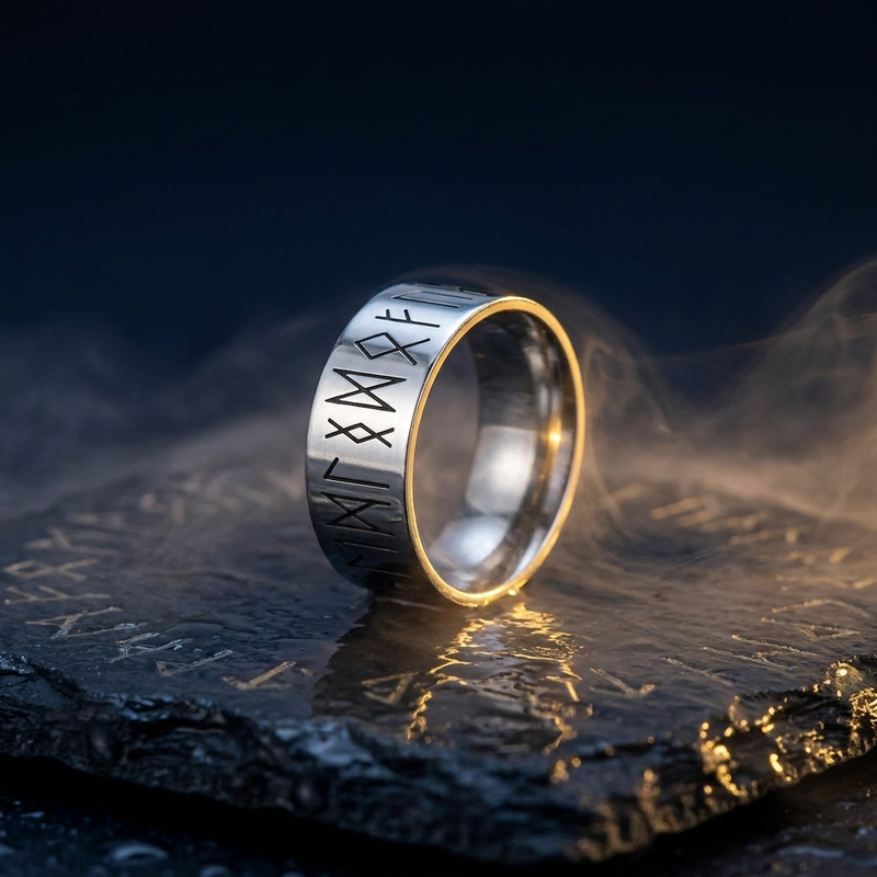 Bague Viking Runes en contexte nordique