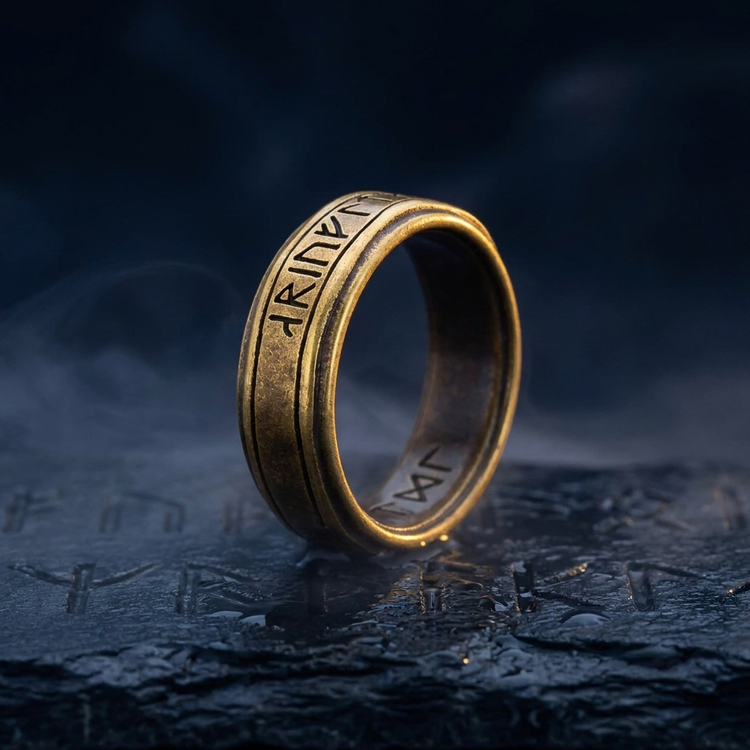 Anneau Viking Doré en contexte nordique
