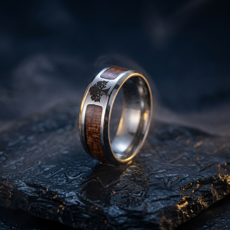 Bague Arbre de Vie Yggdrasil en contexte nordique