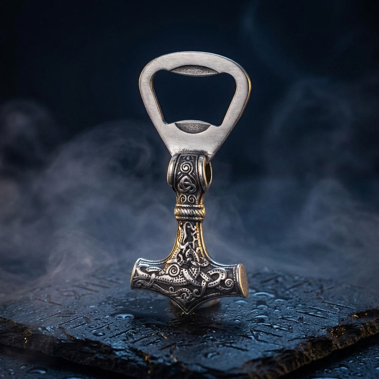Décapsuleur Viking Marteau De Thormjollnir en contexte nordique