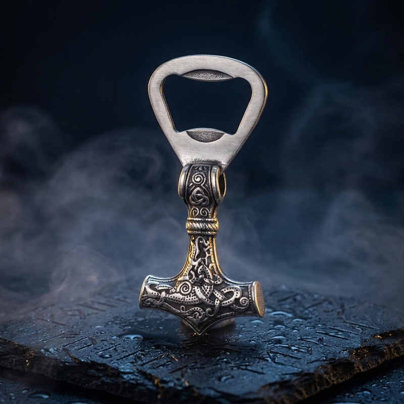 Décapsuleur Viking Marteau De Thormjollnir en contexte nordique